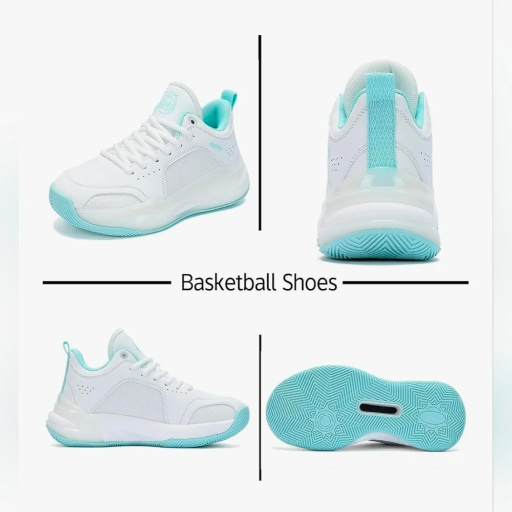 Beita Basketball Shoes Women Sports Sneakers Non Slip White Moon 9.5 NEW MSRP$63